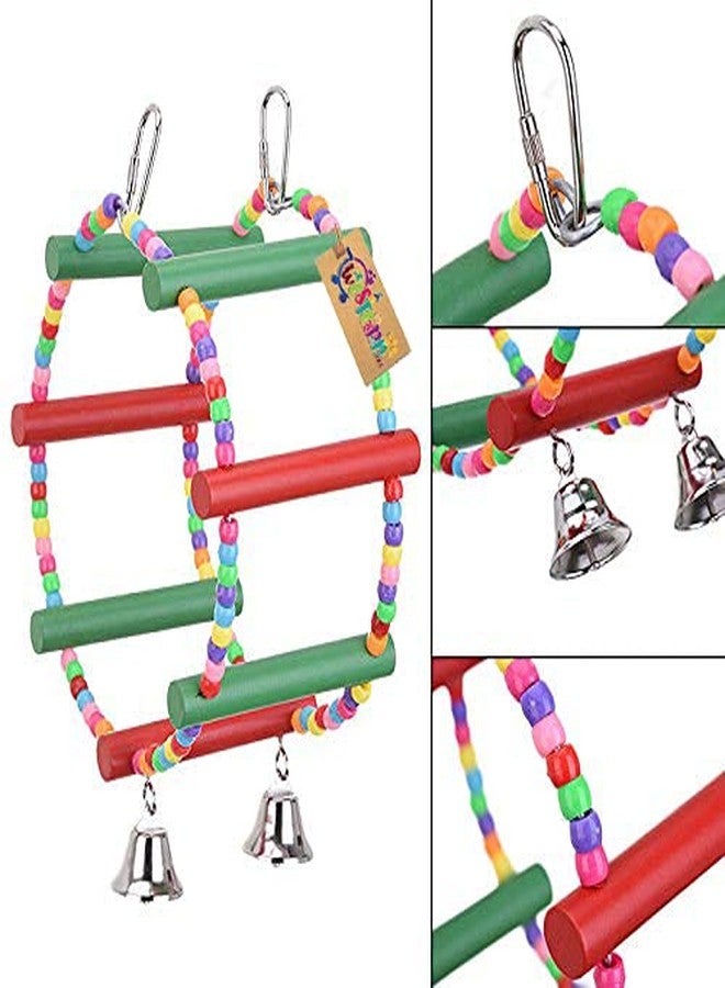 ويستيرن إرا لعبة أرجوحة خشبية طبيعية بعجلة خرز للطيور من العصر الغربي - Image 3